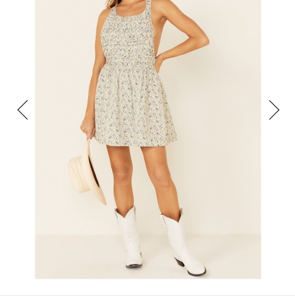 Free People Women's Petunia Cotton Mini Dress Tea Combo Sweet - Picture 2 of 5